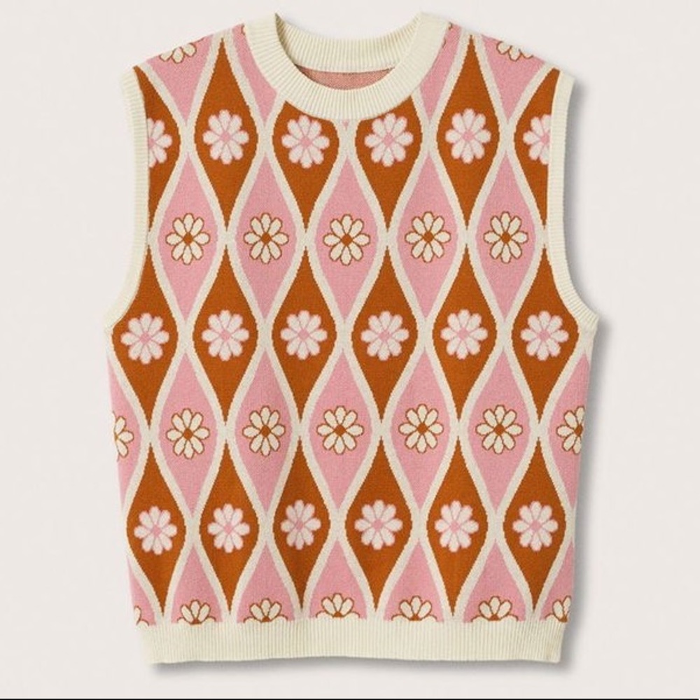 SOLD Retro Floral Sweater Vest